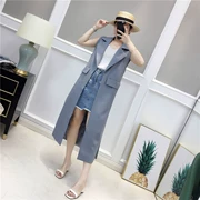 B-M313 dài vest 2018 phụ nữ mới ve áo giản dị áo khoác cardigan