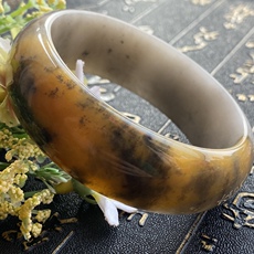 Ювелирные камни 包邮金丝玉乌尔禾宝石光新疆彩玉戈壁玉彩玉天然金丝玉手镯女56mm