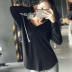 Cô gái thể hình lỏng lẻo phiên bản dài thể thao áo thun co giãn nhanh khô chạy áo sơ mi Hàn Quốc áo hông yoga dài tay - Áo phông thể thao áo polo thể thao nam Áo phông thể thao