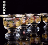 Фрукты восемь Jixiang для миски для миски для чашки мастер восемь благоприятных для водоснабжения сгущенное хрустальное будда для чаши для водоснабжения