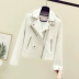 Áo khoác da nhỏ cho nữ 2023 xuân thu mới phong cách Hàn Quốc lưng cao ngắn kiểu dáng mỏng màu trắng đi xe máy mặc áo khoác da pu