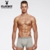 Playboy 3707 Quần lót cotton nam Boxer Tóm tắt Quần lót cotton Boxer 4 hộp quà