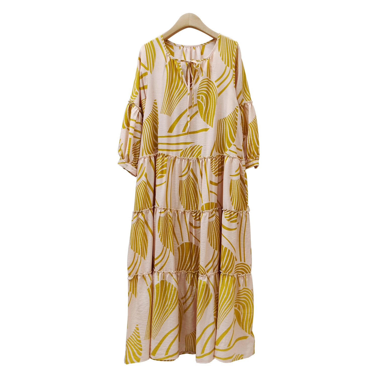 Floral print dress, V-neck dress, feminine and stylish, French retro long dress, vacation beach dress Item Picture