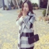 Chống giải phóng mặt bằng mùa mới màu đen và trắng kẻ sọc áo len nữ phần dài sinh viên Hàn Quốc lỏng dày Nizi coat áo khoác dạ dáng suông hàn quốc Áo Hàn Quốc