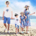 2018 mùa hè gia đình trang bị một gia đình ba bên bờ biển gia đình nhà kỳ nghỉ lãng mạn tuần trăng mật thời trang của phụ nữ ăn mặc Trang phục dành cho cha mẹ và con