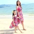 Váy cho bé đi biển hè 2018 gia đình mới ba gia đình nhà đi biển nghỉ hè