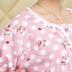 Đồ ngủ nữ mùa xuân và mùa thu đơn mảnh cổ tròn áo thun cotton dài tay áo sơ mi nữ trung niên kích thước lớn phục vụ nhà những kiểu đồ bộ đẹp Pyjama