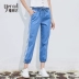 Quần jeans nữ hàng chục thời trang hè 2019 mới Yalida quần màu sáng Harlan mỏng phần chín quần - Quần jean quần bò rách nữ Quần jean