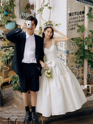 Ретро свадебное платье, дорожное платье-комбинация, реквизит для фотографии, в корейском стиле