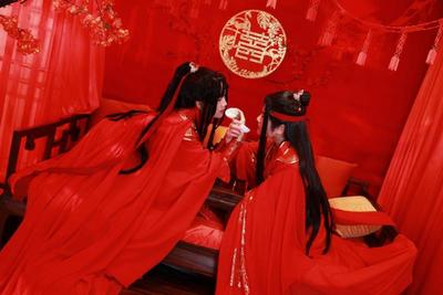 taobao agent Magic Dao ancestor cos forgotten wedding wedding dress red golden ancient style wedding dress Wei Wuxian Lan Zhan COS