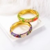 Vòng đeo tay Bắc Kinh Cloisonne Vòng tay hoa mẫu đơn lớn đích thực vòng tay nữ vàng 18k Vòng đeo tay Cuff