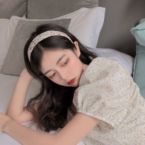 Ретро универсальный ободок, шпильки для волос для выхода на улицу, повязка на голову, аксессуар для волос, цветочный принт, французский стиль