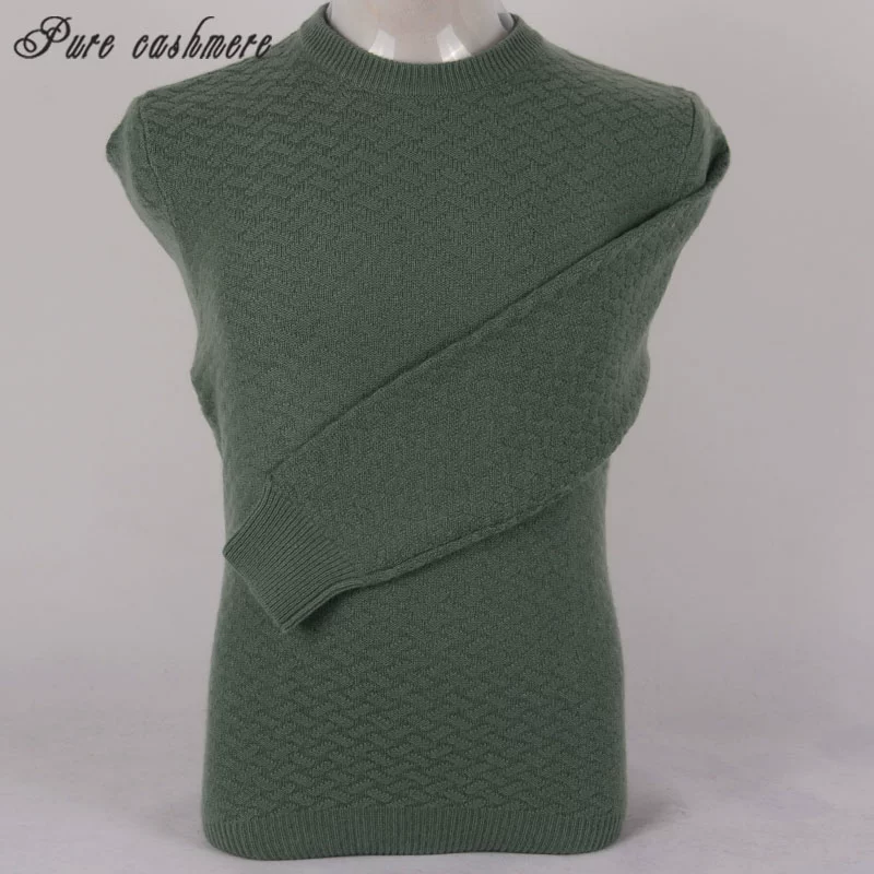 Spike Nội Mông len áo len cashmere nguyên chất nam dày lên ấm áp trưởng thành trung niên áo len thoải mái lỏng lẻo Y115 - Áo len Cashmere