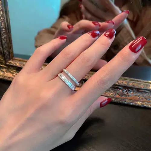 Бриллиантовое ювелирное украшение, модное платиновое обручальное кольцо, белое золото 18 карат