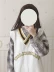Mùa thu nữ phiên bản Hàn Quốc của set đồ rời chữ thêu màu tương phản v-cổ không tay áo len dệt kim vest