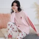 Đồ ngủ nữ mùa xuân và mùa hè cotton dâu tây phần mỏng kích thước lớn mùa xuân và mùa thu Hàn Quốc tươi sinh viên dịch vụ nhà phù hợp với chân dầm - Nam giới