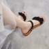 Dép nữ mùa hè phẳng 2018 mới sinh viên Hàn Quốc hoang dã đơn giản đôi giày cổ tích retro chic chic sandal đỏ dép sục nữ Sandal