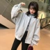 2018 mới Hàn Quốc phiên bản của đèn lồng tay áo dày lỏng áo len nữ mùa thu sinh viên màu rắn cardigan áo khoác áo ngắn váy nữ Áo len