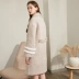 Authentic ba màu 2019 mùa đông nữ phiên bản Hàn Quốc của lông thỏ chấm houndstooth áo khoác len D844004D00 - Áo Hàn Quốc áo khoác dạ dài nữ Áo Hàn Quốc