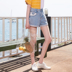 Cửa hàng ba màu giảm giá 2019 hè mới eo cao biến quần thẳng cotton đơn giản Một chiếc quần short denim nữ từ - Quần jean thời trang nữ đẹp Quần jean