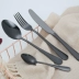 Tây dao và nĩa hai món ăn gia đình châu Âu lưới bộ đồ ăn đỏ đầy đủ ăn bít tết dao nĩa muỗng phù hợp với ba mảnh - Đồ ăn tối