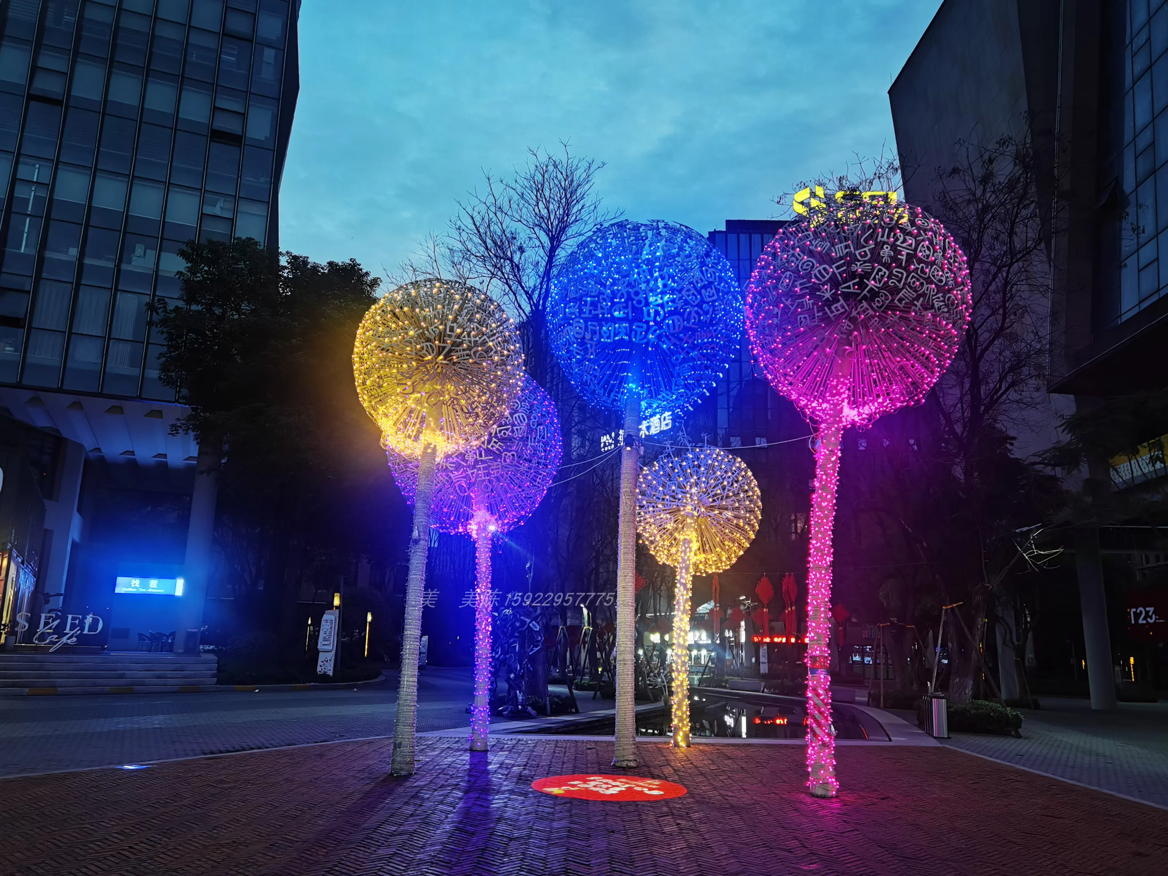 LED наземное подключение симуляционное цветок морская тростниковая лампа квадрат plug-in роза инженерное уличное фестивальное декоративное освещение для газона
