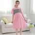 Mùa hè ngắn tay phù hợp với mặt trăng cộng với phân bón XL thai sản dress dress cotton cho con bú phù hợp với ăn nightdress 200 kg Áo thai sản