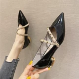 Обувь на высоком каблуке, комфортные туфли с заостренным носом, универсальный шнурок-держатель, коллекция 2021