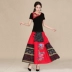 2018 xuân mới quốc gia phong cách Trung Quốc retro thêu hoa cotton và vải lanh khâu váy lớn hoang dã sơ mi nữ đẹp Mùa xuân