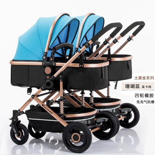 Детская прогулочная коляска для близнецов, складная башенка, велосипед тандем, двойная коляска