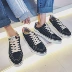 Spore Jun Sinh viên Giày vải đen Nam Mùa hè thoáng khí Joker Low Cut Giày thông thường Giày thể thao hoang dã Hàn Quốc giày sneaker Plimsolls