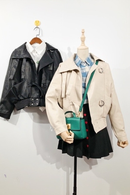 Áo khoác da lỏng lẻo của phụ nữ đoạn ngắn 2018 mùa thu mới Hàn Quốc phiên bản của pu xe gắn máy áo khoác da áo khoác là mỏng hoang dã áo khoác da nữ hàng hiệu Quần áo da