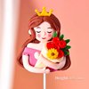 Crown Queen Holding Flowers-Soft Pottery