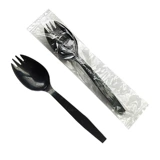 Одноразовая вилка Spoon Независимая упаковка черная вилка ложка все -в торт -пластиковой вилочной ложке вилки ложки для западной еды ложки рисовой ложки.