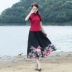 Mùa hè mới của phụ nữ gió quốc gia xéo cổ áo jacquard phong cách Trung Quốc cotton và lanh áo sơ mi ngắn tay sườn xám hàng đầu - Áo sơ mi Áo sơ mi
