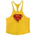 New Superman Men Chuyên nghiệp Thể hình Thể hình Thể hình Vai mỏng Dây đeo Cotton Sweat Vest Vòng Hem Loose Sling áo ba lỗ nam cao cấp Lót