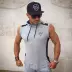 Cơ bắp tập thể dục brother vest nam trùm đầu thể thao vest Mỏng chạy đào tạo giản dị không tay thể thao mùa hè áo tank top gym nữ Áo thể thao