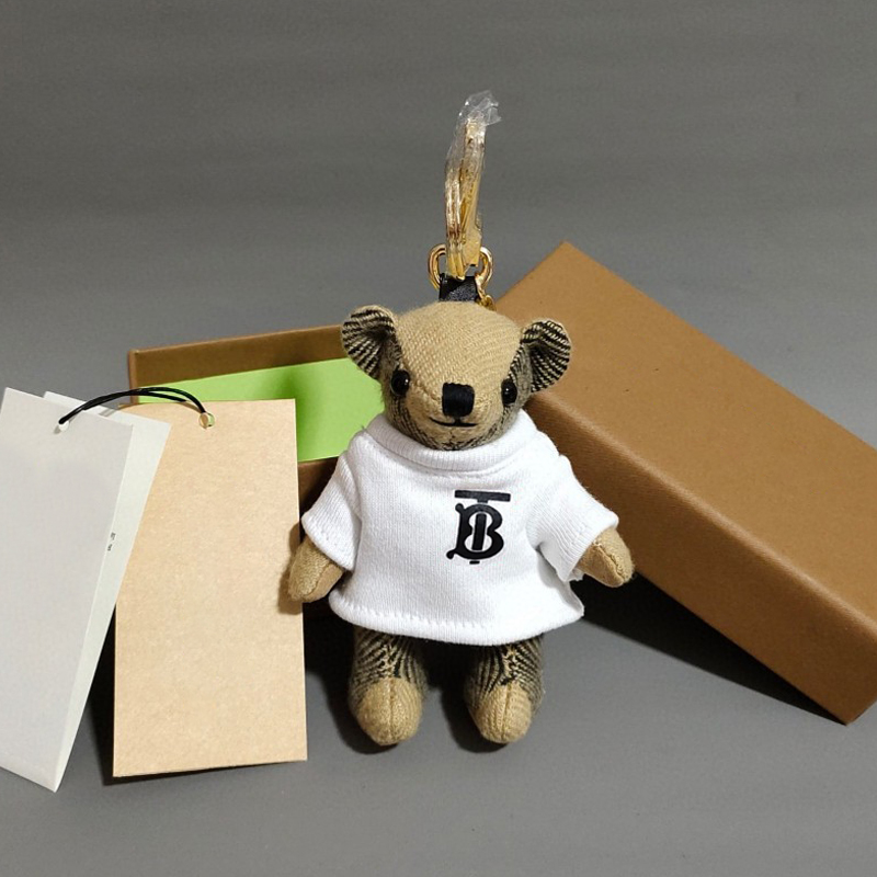 White T 桖Bear Pendant Bear Bag Pendant Key buckle Hanging decoration originality automobile Key chain lovely personality teddy bear