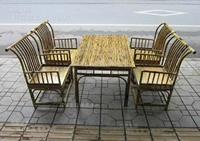 Полный набор бамбуковых мебельных столовых столов, столов в ресторане стула, стульев, столов, стульев, стульев, столов и комплектов стула, оригинального бамбукового стола и стула