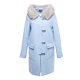 Cửa hàng quần áo nữ thế giới Hee áo len dài màu rắn nữ 2017 mùa đông mới trùm đầu lông cổ áo thẳng ống nữ - Trung bình và dài Coat
