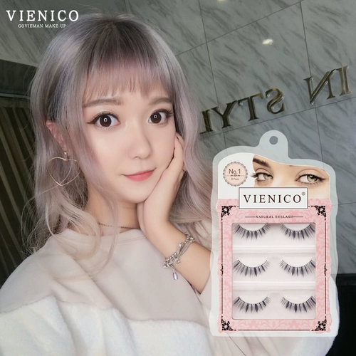 Vienico Pure ручной работы поддельные ресницы Маленький демон № 1 - это естественно плотные ресницы, невинный большой макияж глаз