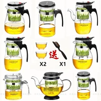Jinzao Cốc Thanh Lịch Trà Đường Cup Hoa Trà Đen chịu Nhiệt Glass Ấm Trà với Bộ Lọc Kung Fu Trà Bộ Trà Maker bình pha trà giữ nhiệt lock&lock
