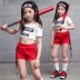 Ngày của trẻ em jazz trang phục múa cô gái sàn catwalk chương trình hip-hop đường phố khiêu vũ phù hợp với tiếp xúc navel hiệu suất khiêu vũ quần áo mùa hè