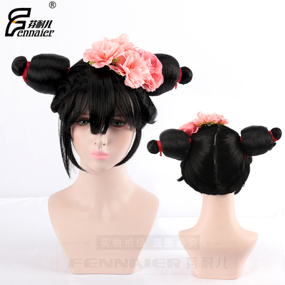 taobao agent Fenny Bai Snake Original Baoqingfang Lord Old Fox Styling Double Bad Flower Flower Headpowers cos wigs