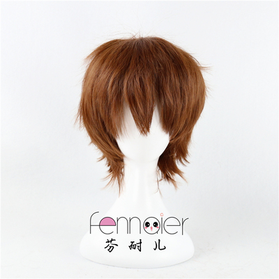 taobao agent Fenner's brown multimeter, the second disease, also loves the male model of men's anti -twist short straight straight cosplay wigs