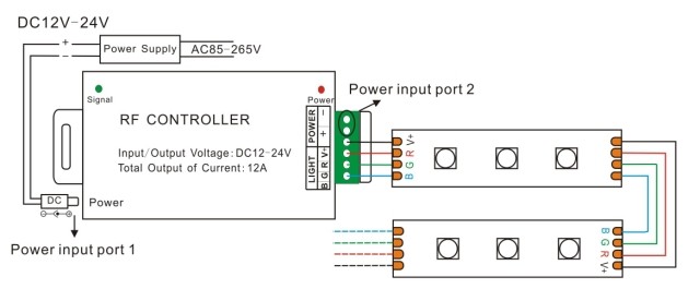 【厂家直销】rf4键led控制器 七彩灯带5050rgb灯条无线控制器