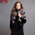 2017 mới mùa thu và mùa đông thủy triều lông thời trang fox fur coat thỏ tóc ấm sọc mỏng nữ áo lót lông Faux Fur