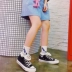 Em gái Hàn Quốc mềm mại sang trọng trong ống kỳ lân màu tím nhạt cô gái trái tim cầu vồng ngựa dễ thương phim hoạt hình đại học vớ cotton quan tat nu gia tot Vớ bông