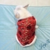 Quần áo chó mùa đông dày màu đỏ năm mới Tang kiện Bago luật đấu bò vừa chó bông vest quần áo thú cưng - Quần áo & phụ kiện thú cưng