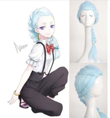 taobao agent Death Parade/Game Billiards Nona Cosplay Wig Wigs Ice blue long hair Girls' braid wigs